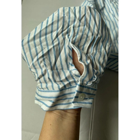 Forever 21 Women’s Shirt Dress, Striped Size Large Rayon Cotton Casual - Picture 5 of 7